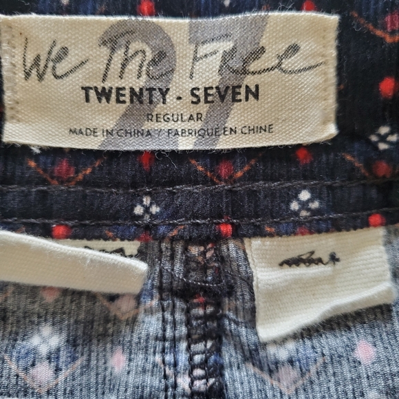 We The Free People Joani Corduroy Mini Button Size 27 boho  Skirt Black  #133 - Picture 2 of 8